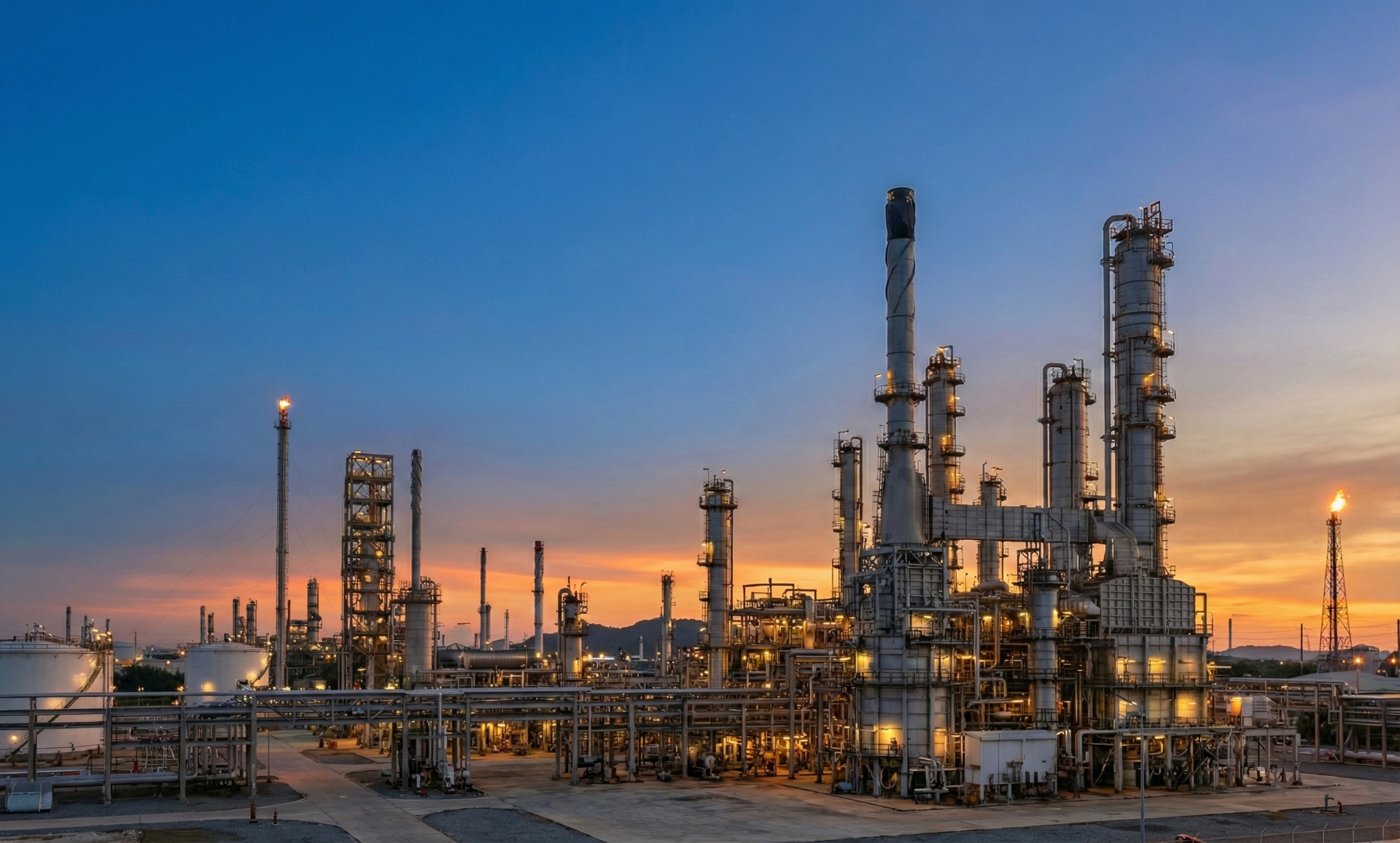 Image 2: Refinery at dusk